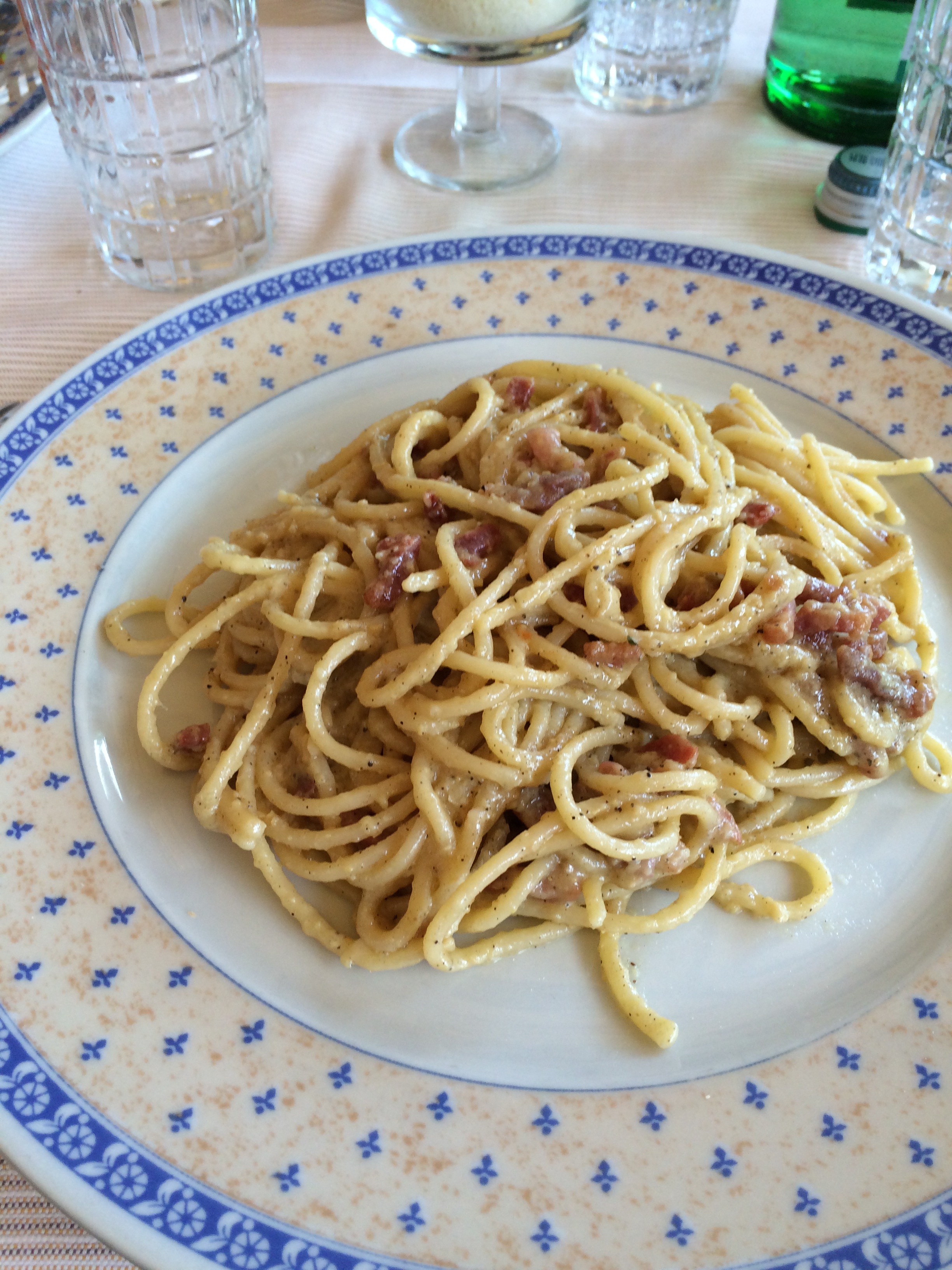 Bagnaia Almuerzo Spaghetti alla carbonara